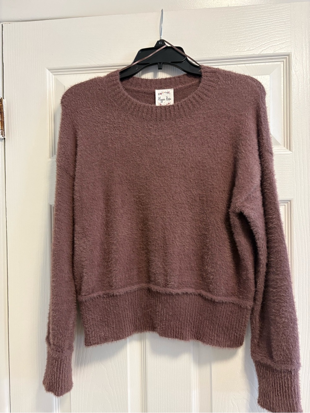 Hippie Rose Mauve Fuzzy Crewneck Sweater size women’s small
